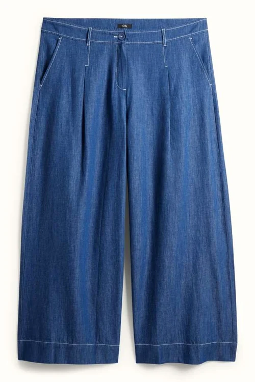 Pantaloni de stofă cu talie înaltă aspect de jeans, C&A, eans, 204,00 lei