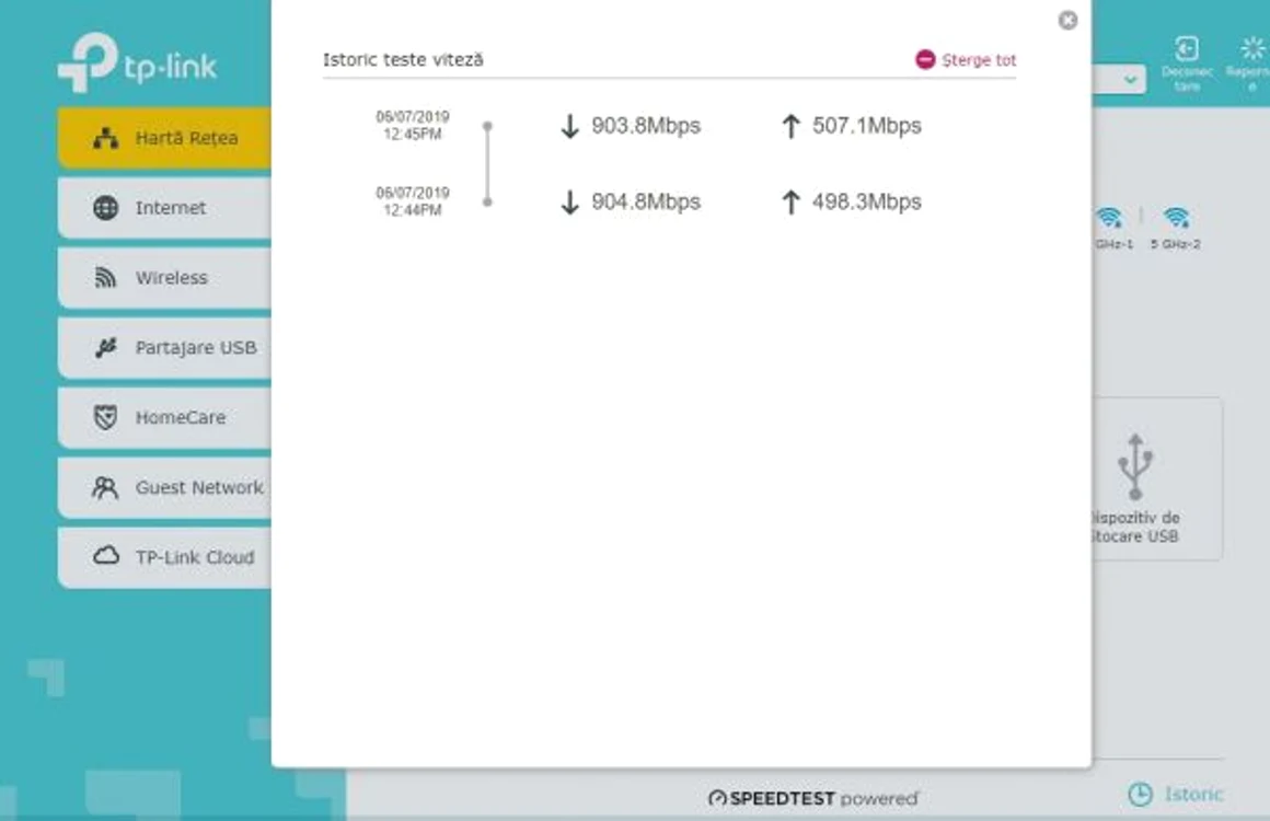 Tp-Link AC5400 Archer 5400X rezultate pe fir