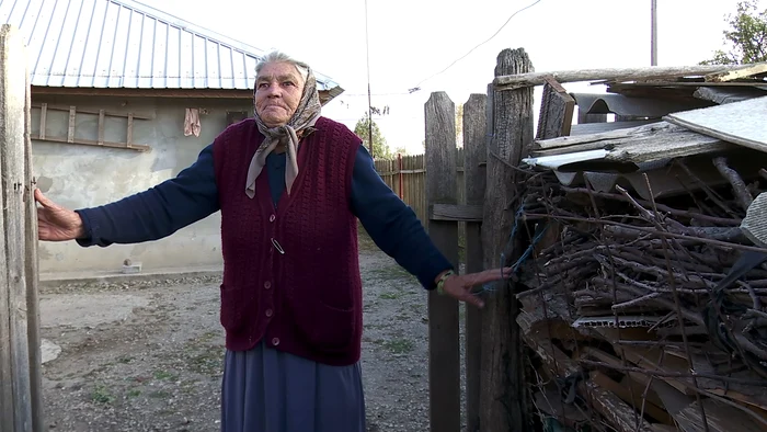 Doamna Ileana a strâns crengi pentru iarnă. FOTO Iulian Bunilă