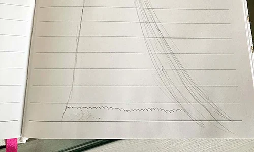 Puștoaica ne a prezentat prima schiță de rochie jpeg