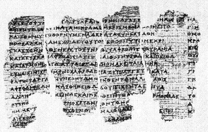 Papirusul Derveni este un tratat filosofic. Foto wikipedia
