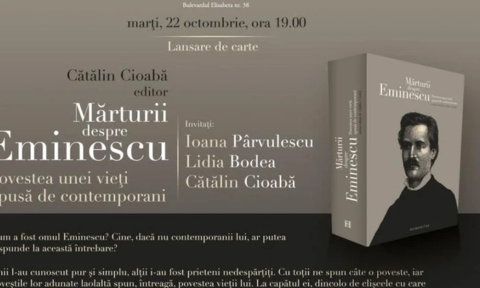 Mărturii despre Eminescu  Povestea unei vieţi spusă de contemporani jpeg