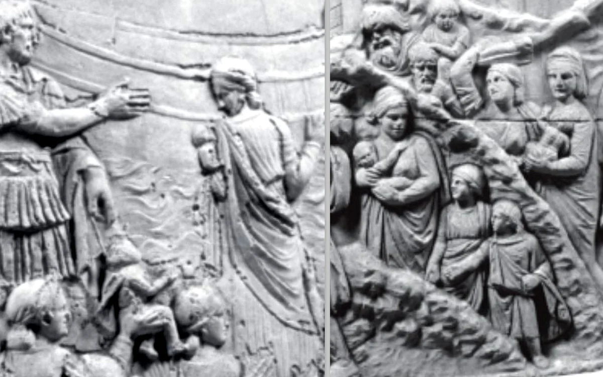 Scene de pe Columna lui Traian. Sursa: Columna lui Traian. Radu Vulpe, Cimec 2002