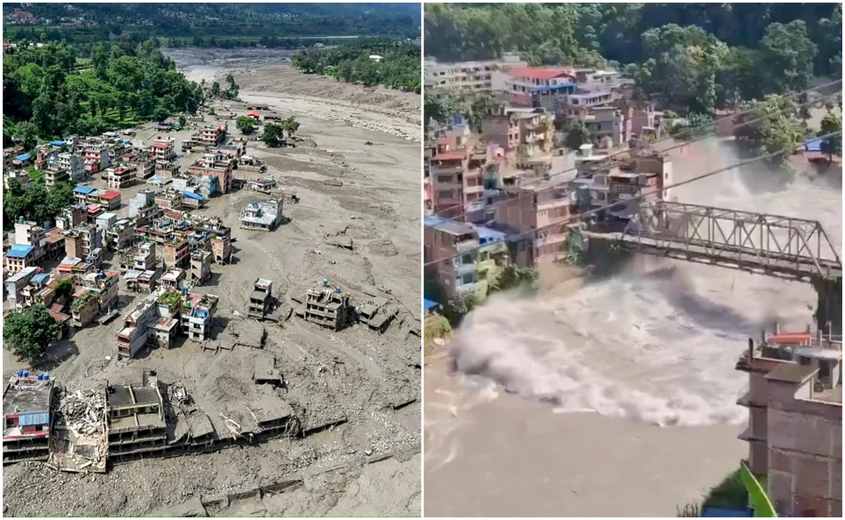 Inundații devastatoare în Nepal și Tibet.