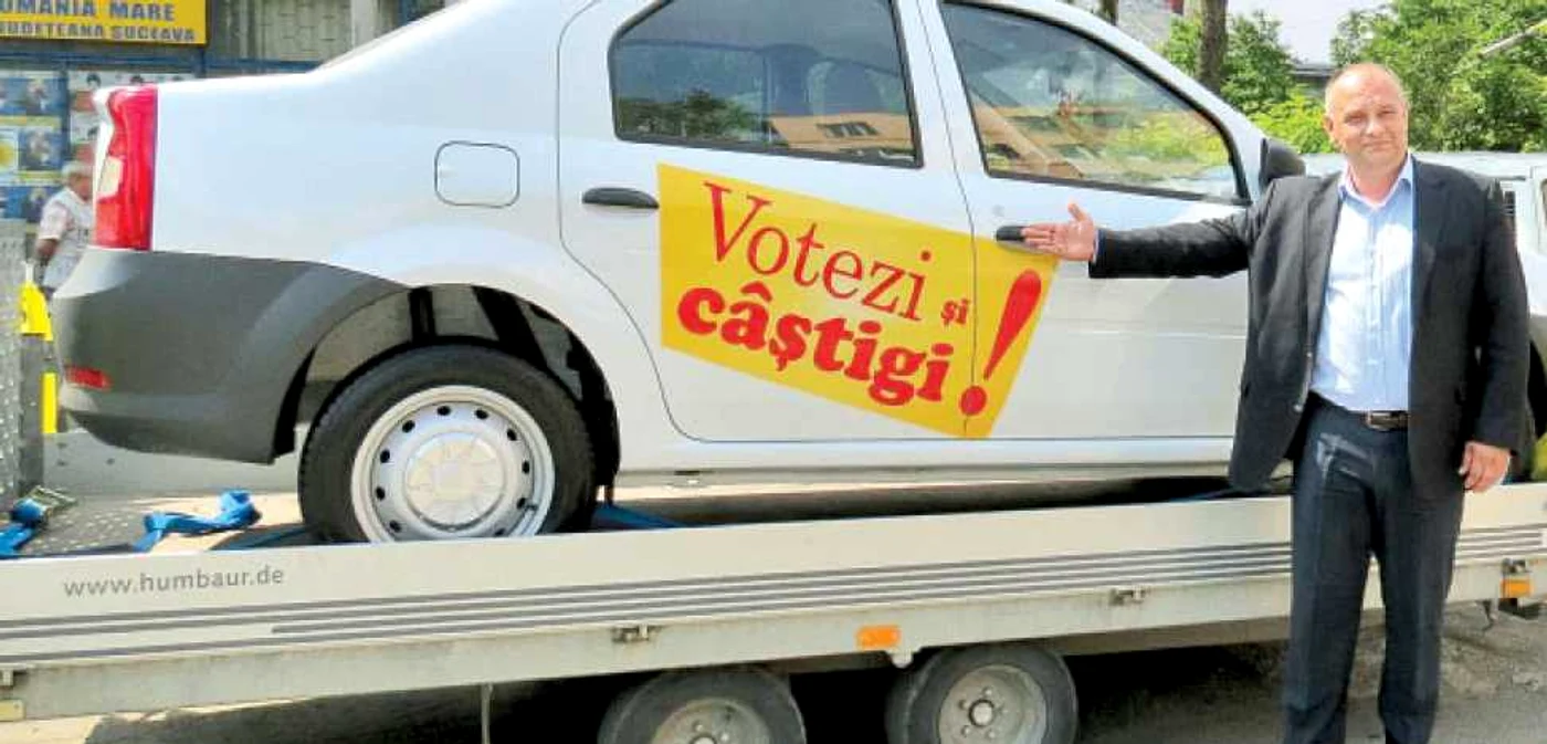 Candidatul USL Alexandru Băişanu atrage sucevenii la vot cu o Dacia Logan şi alte  premii-surpriză