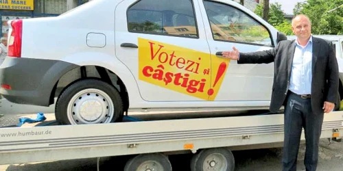 Candidatul USL Alexandru Băişanu atrage sucevenii la vot cu o Dacia Logan şi alte premii-surpriză