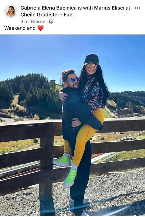 Marius Elisei cu iubita, la munte Foto: Instagram 
