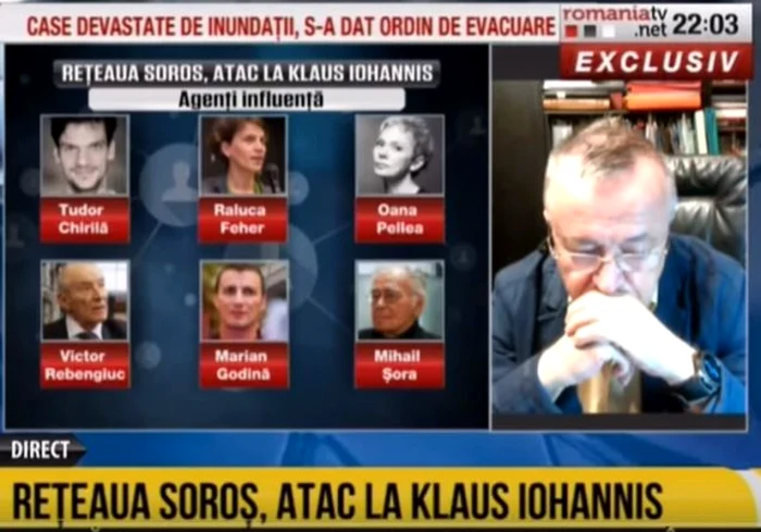 Tudor Chirilă, Raluca Feher, Oana Pellea, Victor Rebengiuc, Marian Godină şi Mihai Şora FOTO Captură România TV