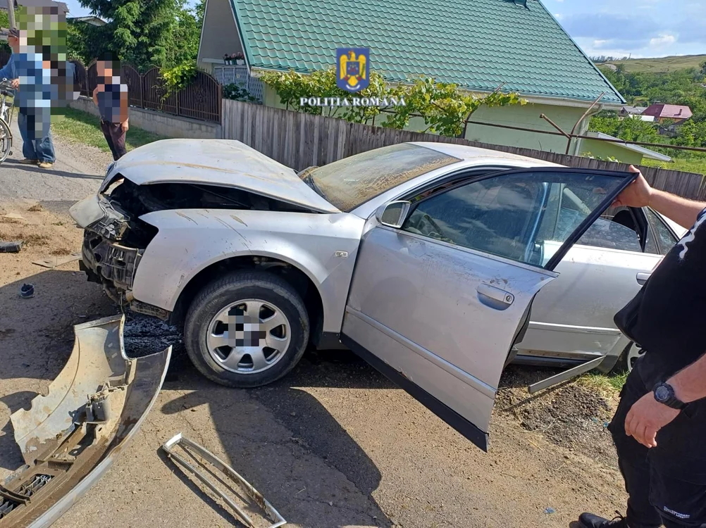 Soferul era beat și nu avea permis auto FOTO Poliția Neamț
