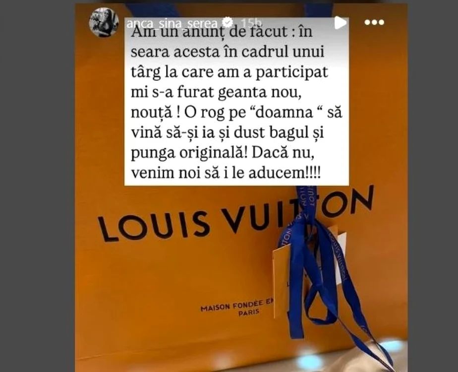 anunt anca serea, foto Instagram jpg