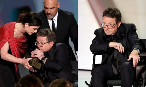 Michael J  Fox a urcat pe scena galei Emmy jpg