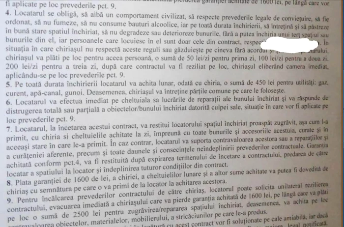 O parte din clauzele contractuale „abuzive”. FOTO: arhivă personală via reddit