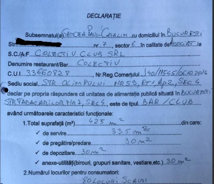 Aceasta este declaraţia pe propria răspundere depusă de Cătălin Gancea