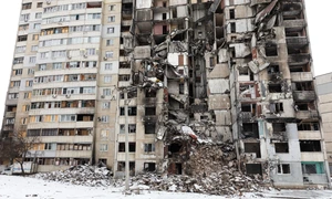 Clădire în ruine în Harkov FOTO Profimedia 