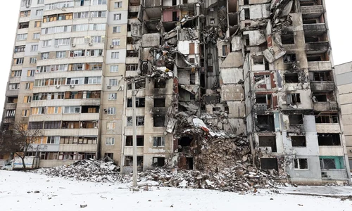 Clădire în ruine în Harkov FOTO Profimedia 