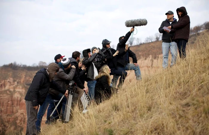 Imagine de la filmările din zona Rîpa Roşie. Foto: facebook - Edi Schneider