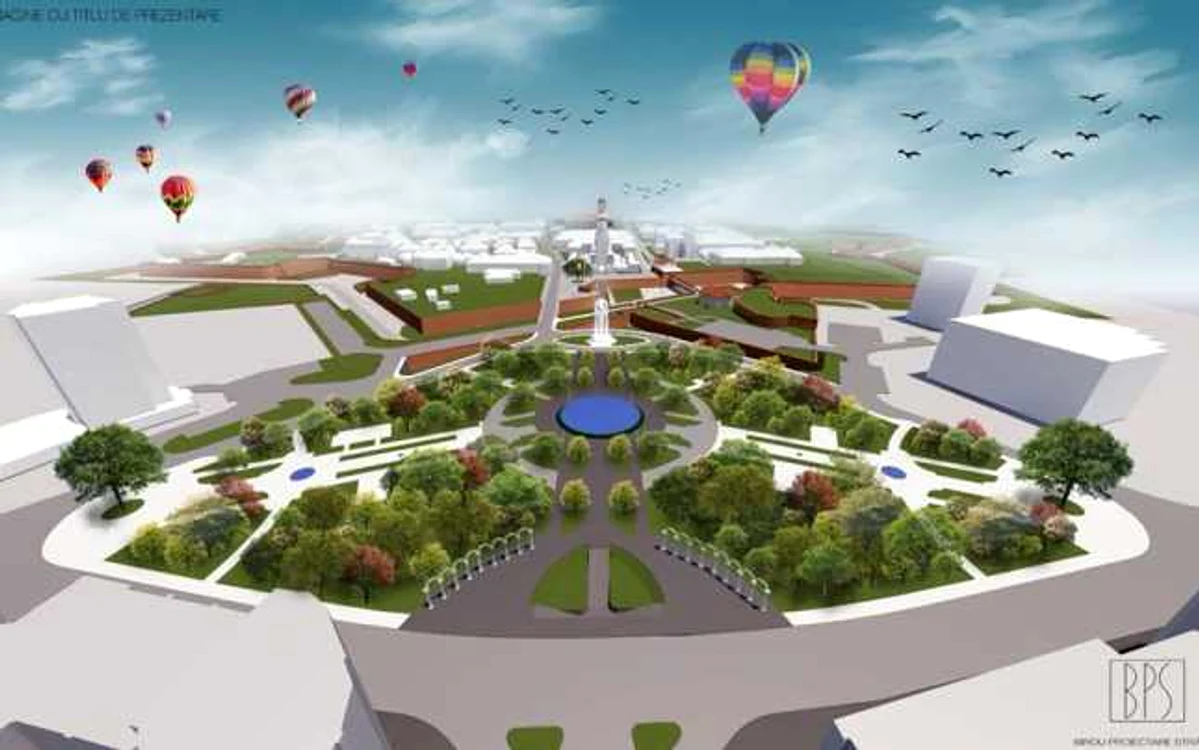 Imagine de prezentare a Parcului Unirii, după finalizarea lucrărilor de modernizare