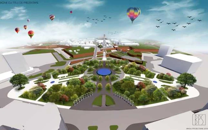 Imagine de prezentare a Parcului Unirii, după finalizarea lucrărilor de modernizare