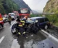 Accident pe Valea Oltului - DN7 - La apeduct Brezoi - coliziune între un TIR şi un autoturism soldată cu o victimă şi blocarea traficului Foto Adevărul