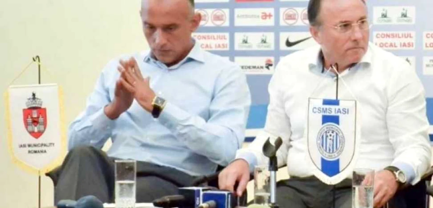 Florin Prunea, preşedintele CSMS Iaşi, alături de Gheorghe Nichita, primarul Iaşiului FOTO ziaruldeiasi.ro