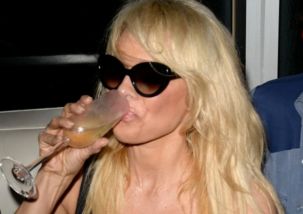 Pamela Anderson n-a vrut să-şi arate privirea la petrecereFoto: Splashnews