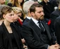 Fiica Principesei Sofia, Elisabeta-Maria Biarneix, alături de Nicolae al României și de Principesa Maria la înmormântarea Reginei Ana. FOTO: captură