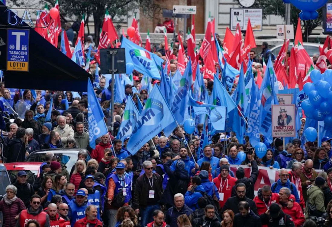 Proteste de amploare în Italia FOTO: X/ @AZERTAC