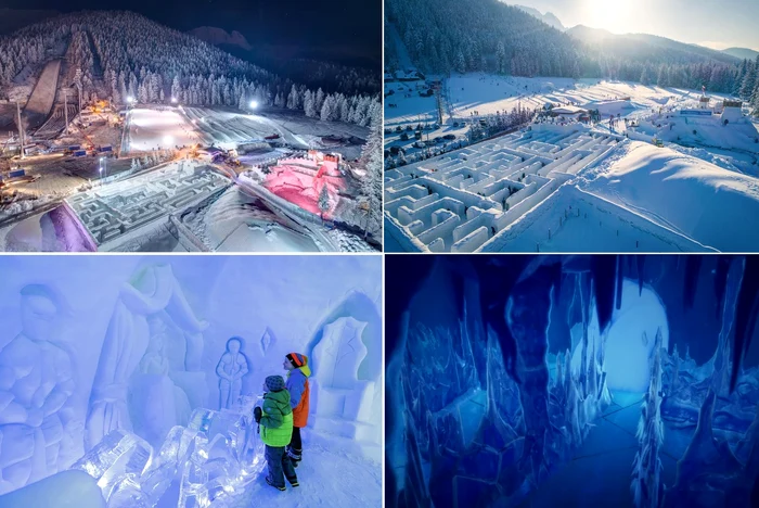 Snowlandia în Zakopane Polonia cel mai mare labirint de zăpadă Colaj zakopane pl