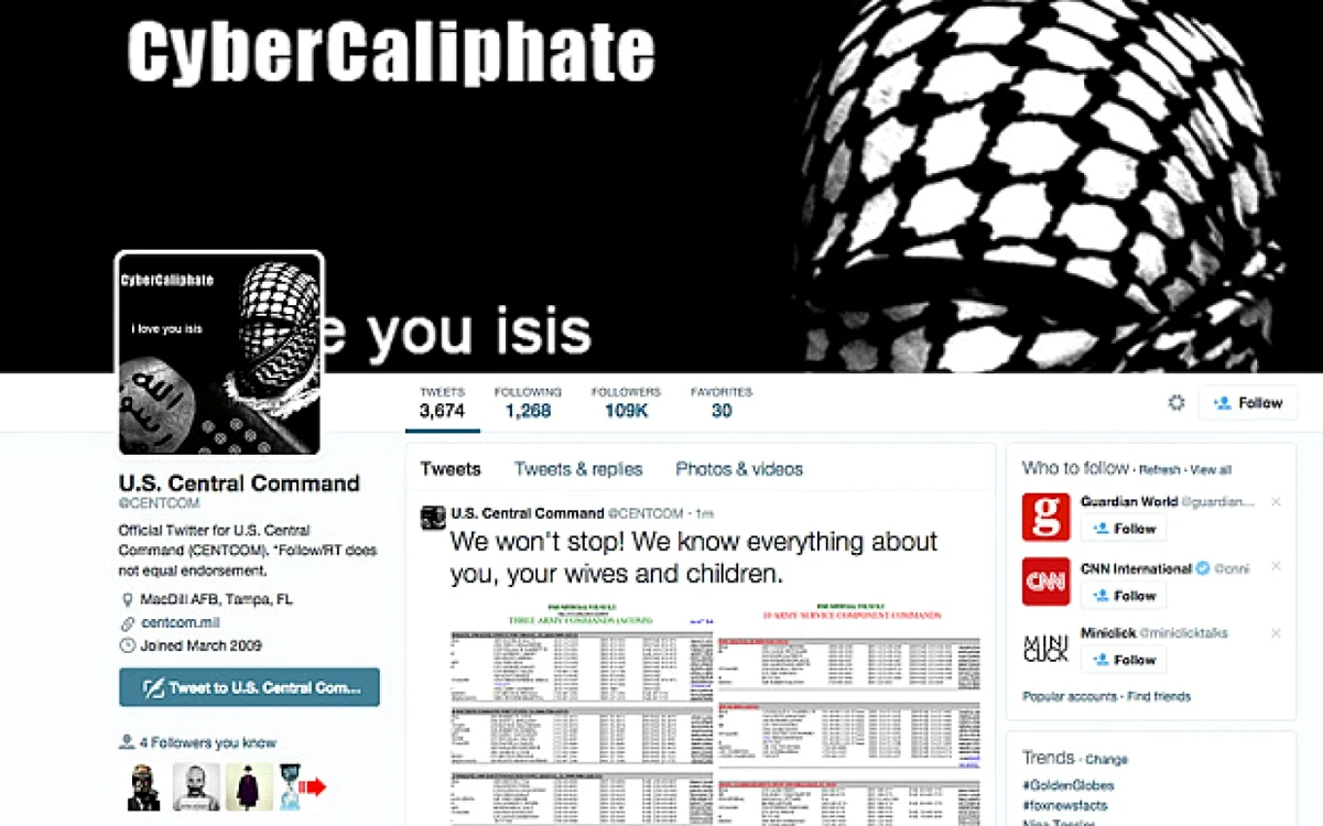 Statul Islamic s-a inflitrat oion contul de Twitter al Guvernului american FOTO The Telegraph