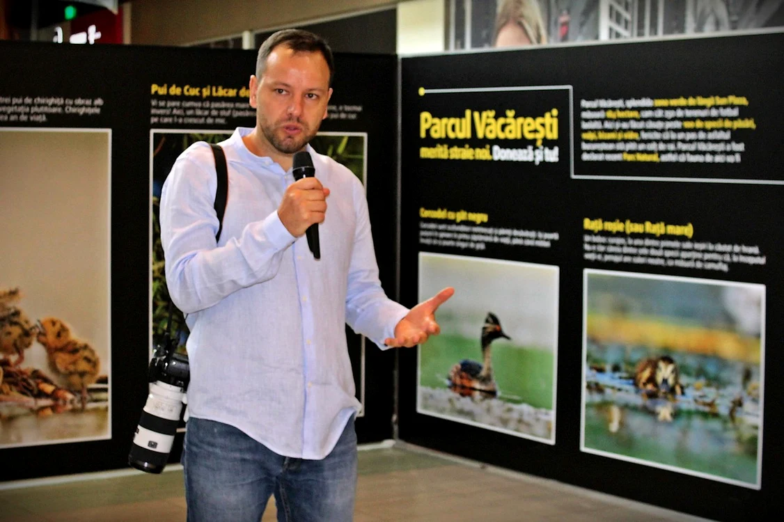 Dan Bărbulescu, directorul Asociației Parcul Național Văcărești, a inaugurat expoziția