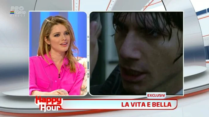 Luca, iubitul Alexandrei, este tot actor şi s-au cunoscut pe platourile de filmare ale unei pelicule în care au jucat împreună (captură: PRO TV)