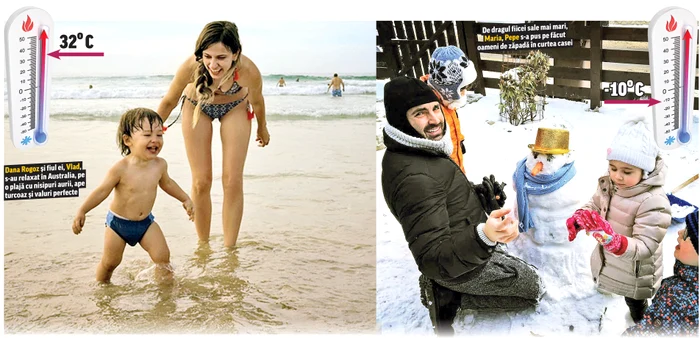 Vedetele aflate în ţări exotice se bronzează la 32º C Cele rămase la Bucureşti «îngheaţă» la lopată sau la săniuş, la -10º C