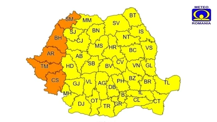 
    Jumătate de țară fierbe la temperaturi ce se apropie de recordul perioadeiSursa foto: ANM  