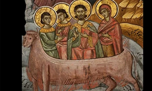 Fragmentele de pictură murală de la Biserica Trei Ierarhi din Iași, expuse la MNIR în luna iulie 2014 jpeg