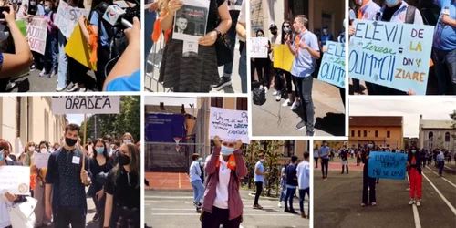 Elevii de liceu din Oradea protestează şi cer demisia şefului inspectoratului şcolar