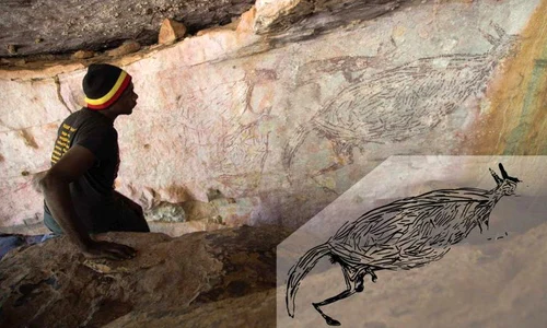 Ce reprezintă cea mai veche pictură rupestră descoperită în Australia jpeg