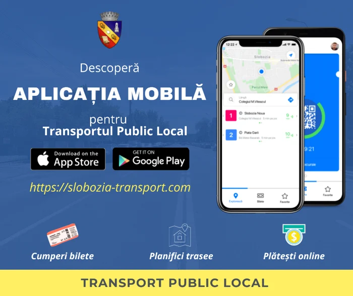 Aplicaţie mobilă pentru transportul public local FOTO Facebook/Municipiul Slobozia