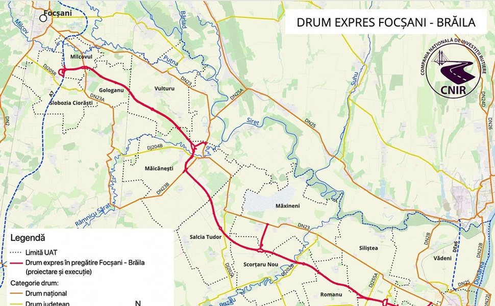 Drumul Expres Focșani-Brăila: Contractul pentru proiectarea și execuția celor 73 km a fost transmis SEAP