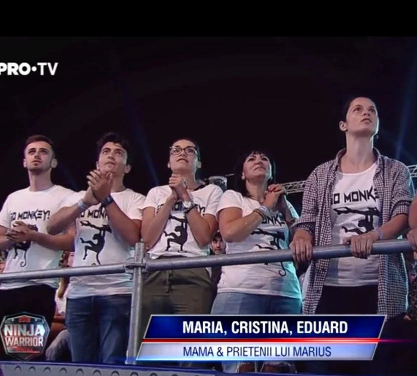 Marius Crăciun, susţinut de mamă şi de priteni la Ninja Warrior