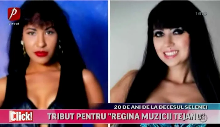 
    Selena Quintanilla Perez are şi o sosie, pe Maria Andreea (dreapta)Foto: Captură Prima TV  