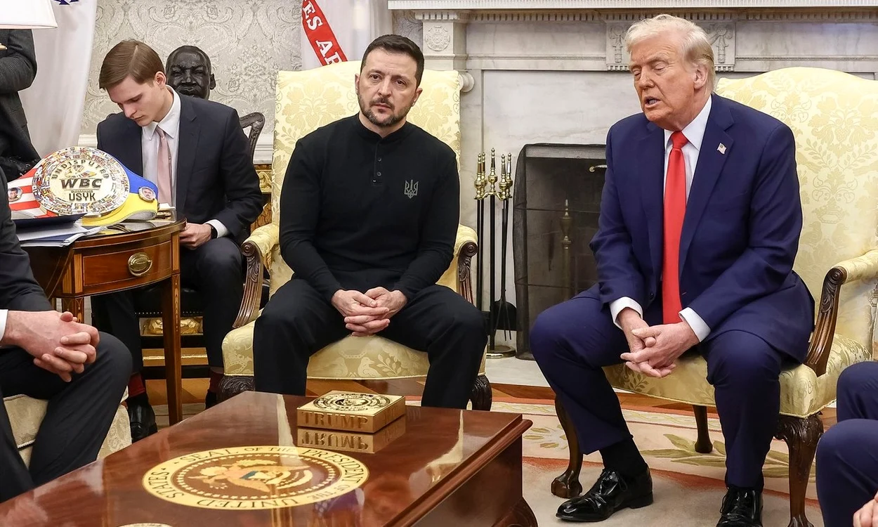 Volodimir Zelenski și Donald Trump discutând în Biroul Oval, 28 februarie/FOTO: EPA-EFE