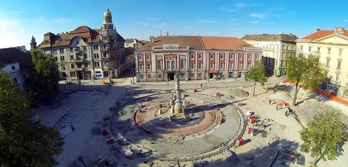 Piaţa Libertăţii din Timişoara Foto eyeinthesky.ro