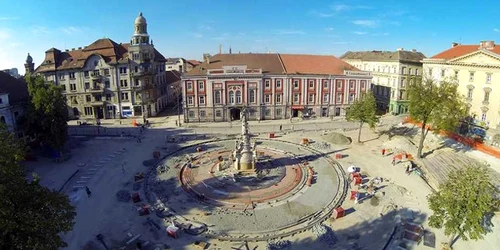 Piaţa Libertăţii din Timişoara Foto eyeinthesky.ro