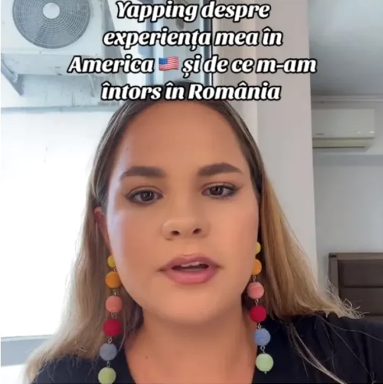 Andeea Coscai vorbeşte cu sinceritate despre experienţa sa în SUA. Foto: captură video TikTok
