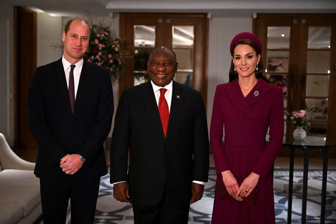 William, Prințul de Wales, Kate și președintele Africii de Sud Cyril Ramaphosa în 2022, GettyImages jpg