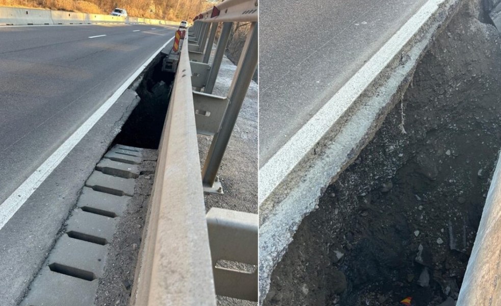 Circulație restricționată pe DN1, sensul Brașov- Ploiești, după o alunecare de teren în zona Cornu