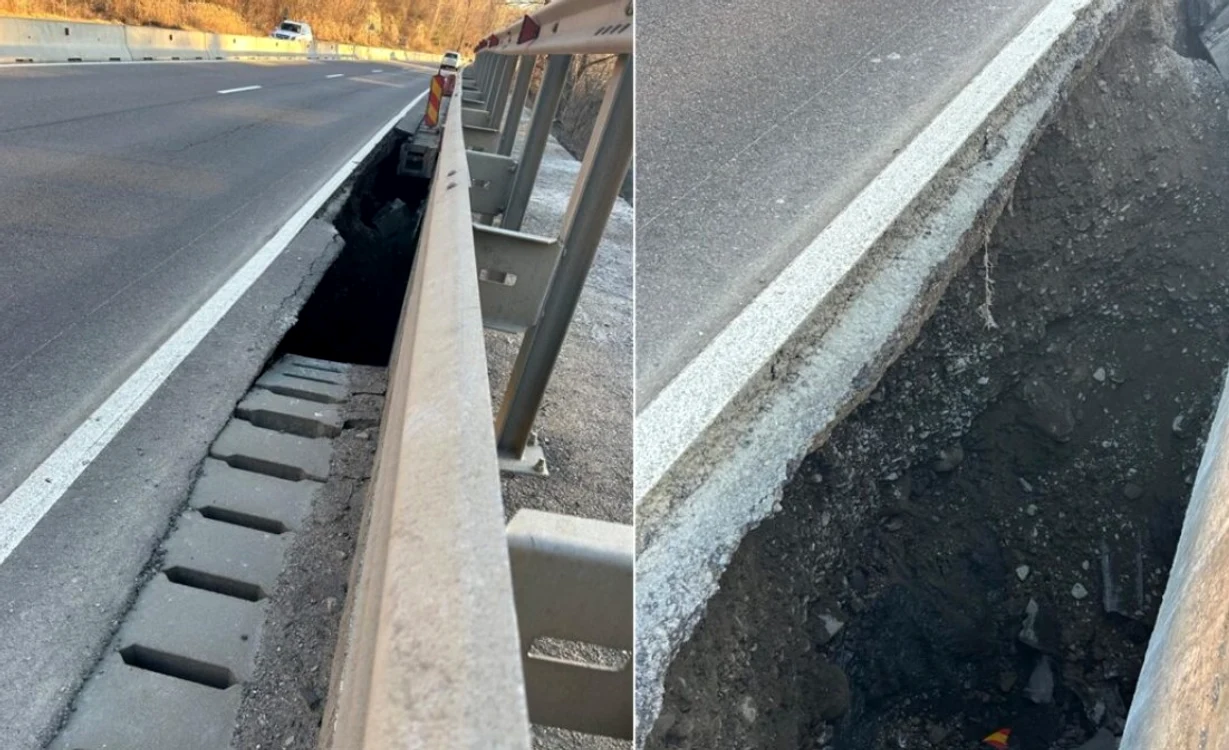 Alunecare de teren pe DN1 foto: captură/Observatorul prahovean