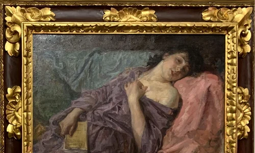 Nicolae Vermont, „Femeie adormind cu cartea în mână”, 1915, ulei/pânză (© Muzeul Nicolae Minovici)