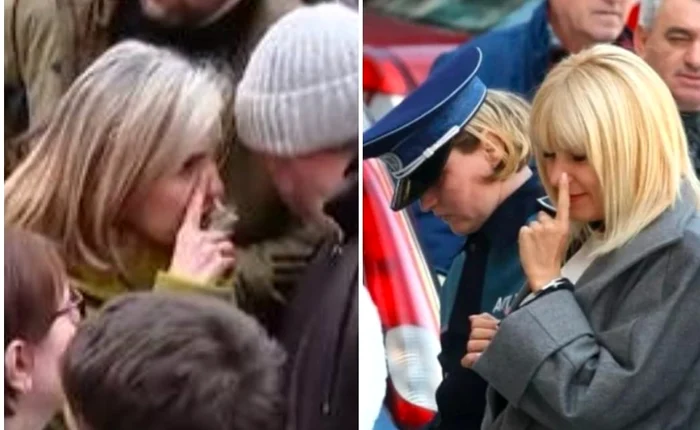 Cristela Georgescu și Elena Udrea, același gest