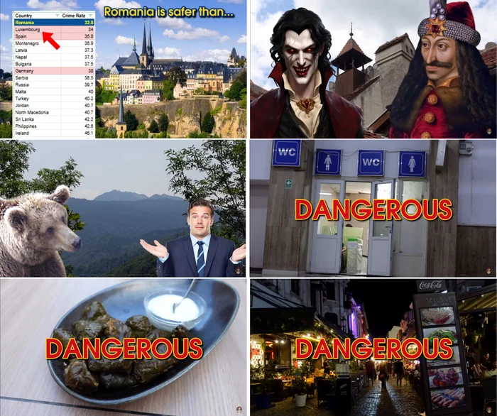 România și „pericolele” sale descoperite de un vlogger australian Colaj YouTube Wesda